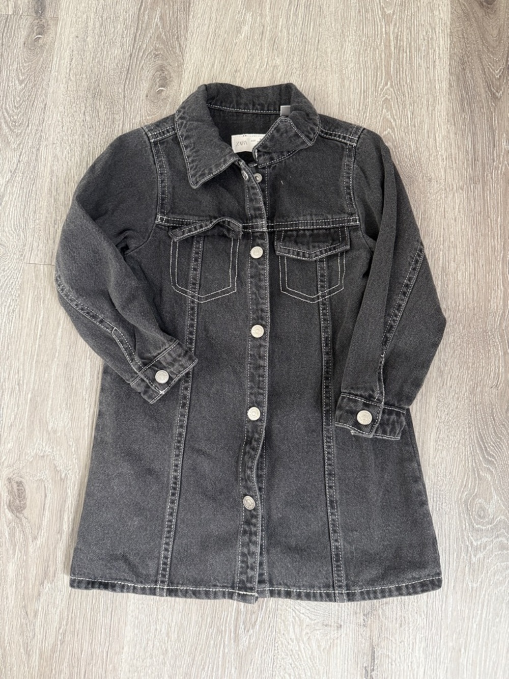 Zara kids black denim dress
